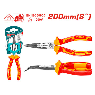 ALICATE DE PUNTA DOBLADA AISLADO 1000V 200 MM - TOTAL