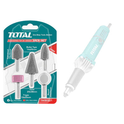 ACCESORIOS DE DESBASTE (PIEDRA DE PUNTA MONTADA) P/ RECTIFICADOR 6MM (5 PZS) - TOTAL