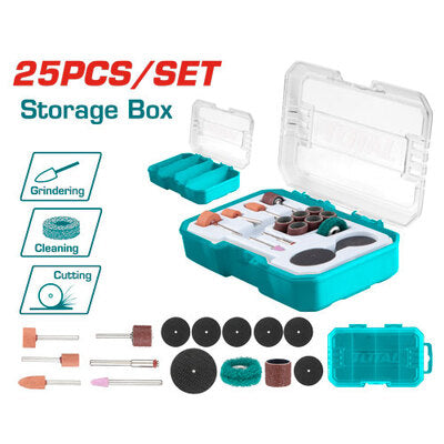 ACCESORIOS DE LIJADO Y RECTIFICADO P/ RECTIFICADOR 3MM (MINITORNO) (25 PZS) - TOTAL