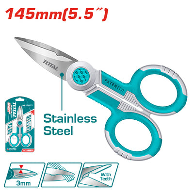 TIJERAS DE ELECTRICISTA 145MM - TOTAL